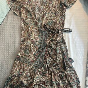 Chic Paisley Wrap Mini Dress